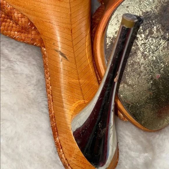 Marciano croc leather open toe stiletto  mules Sz 9.5 - Picture 11 of 16